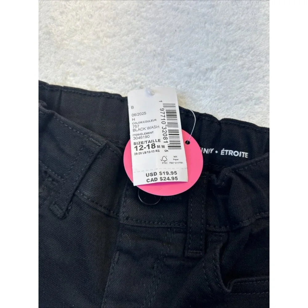 The Children’s Place Black Skinny Jeans For Kids Size 12-18 Mo NWT